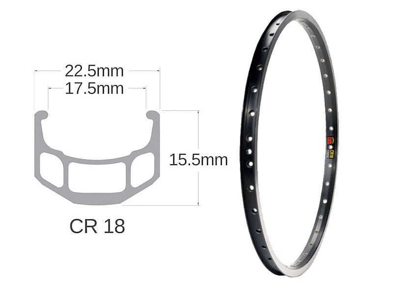CYCLETECH-IKD : SUNRIMS CR18 20(406) x 1.5 Black Alloy Rim